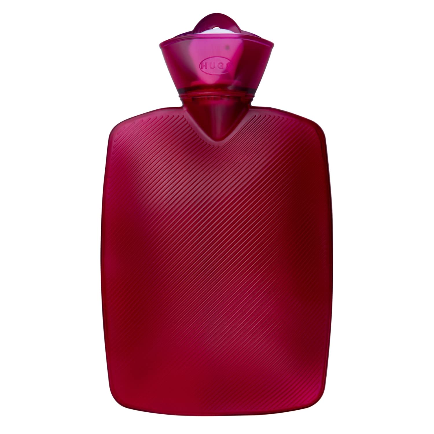 Réf28trb - bouillotte rainurée translucide thermoplastique framboise