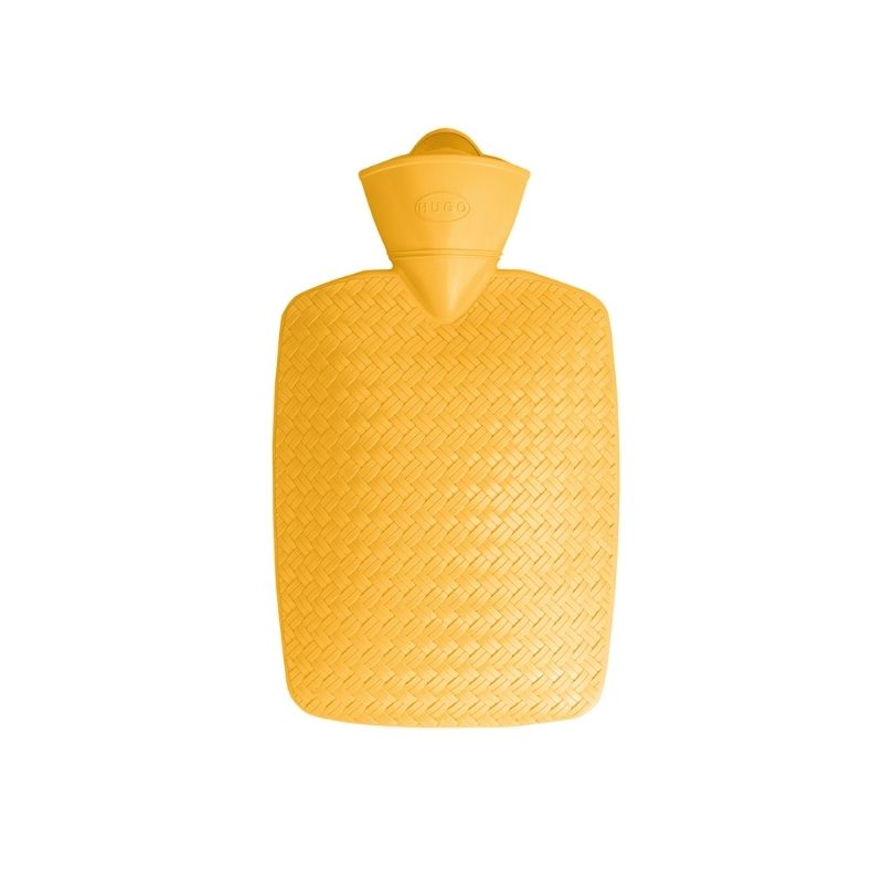 bouillotte plastique tressé jaune