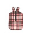 Réf38er bouillotte flanelle écossais rose