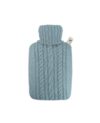Bouillotte housse tricotée motif torsadé 1,8L - Hugo Frosch - bleu