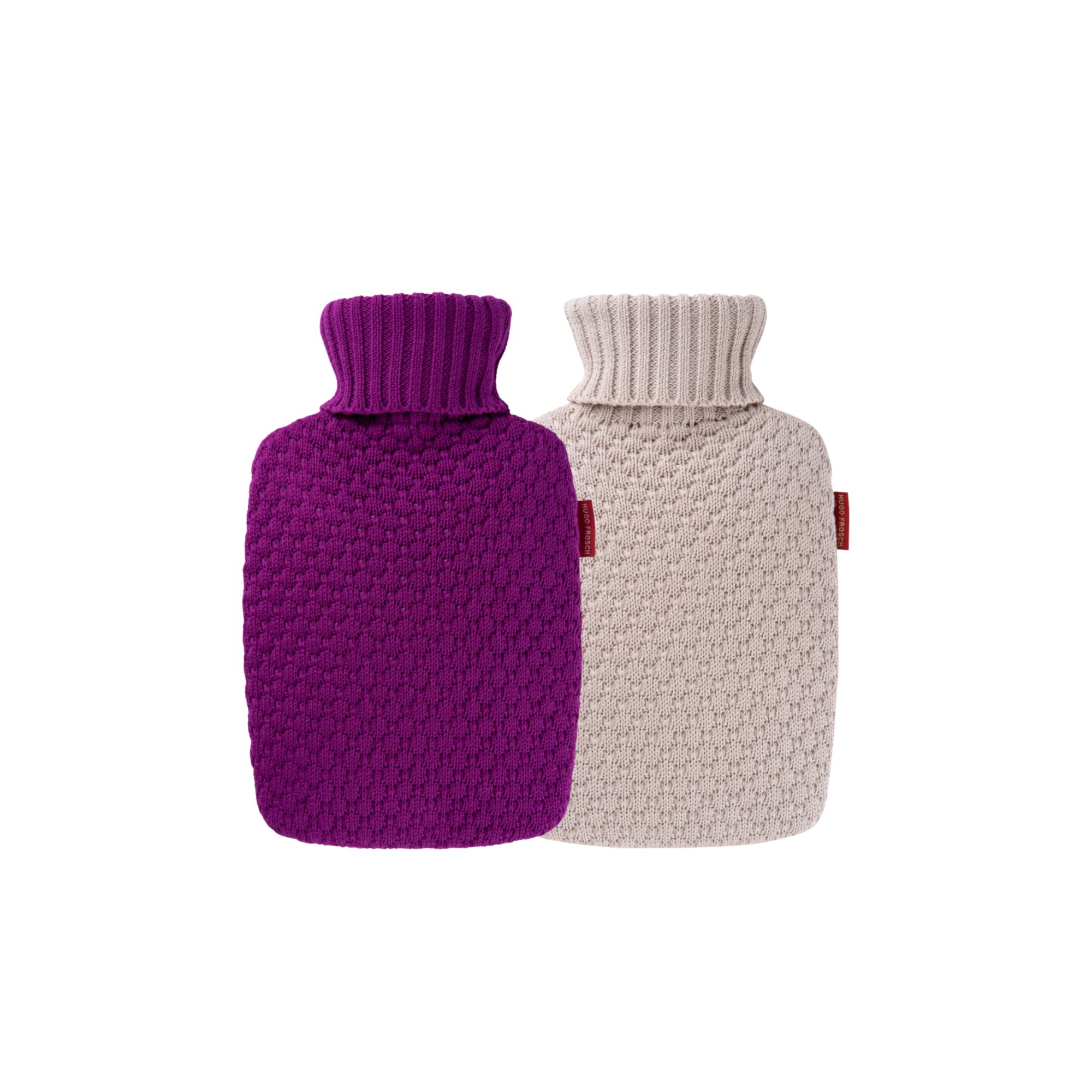 Réf48s-48b bouillotte housse tricotée bio