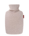 Réf48s - bouillotte housse tricotée couleur sable bio