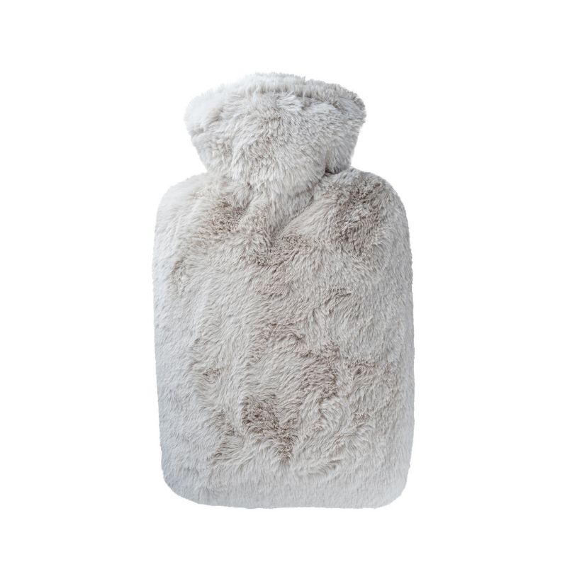 bouillotte housse duveteuse grise