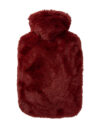 Réf53fr - bouillotte housse duveteuse façon fourrure chinée bordeaux
