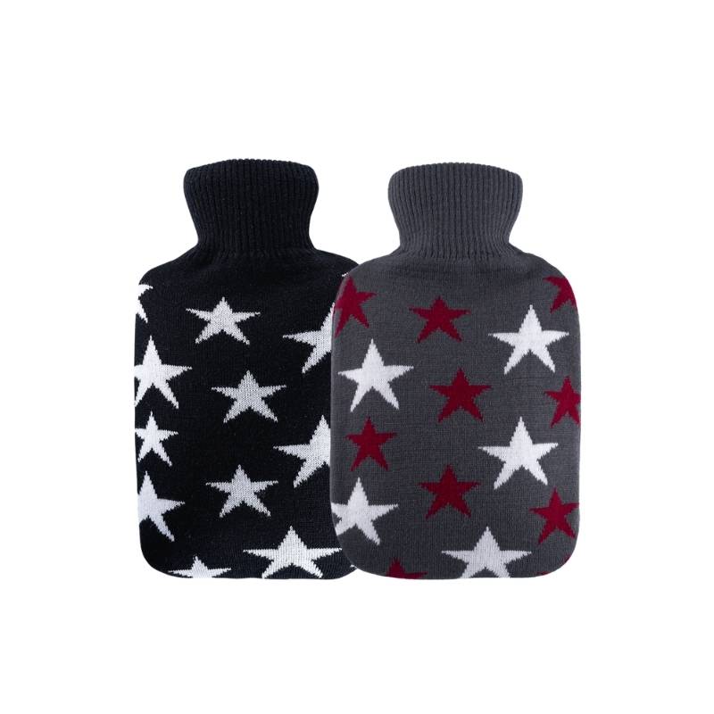 Réf54EG-54EN bouillotte éco housse tricotée étoiles