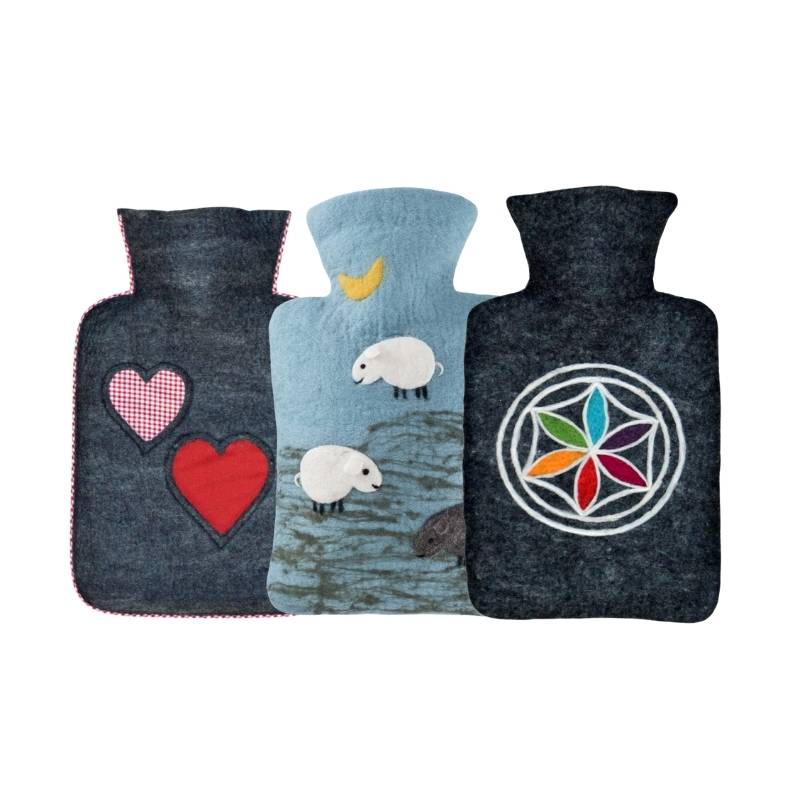 Bouillotte 100% mérinos fabriquée à la main 1,8L - Hugo Frosch