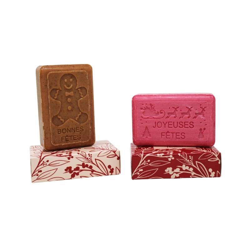 savons joyeuses fêtes vanille et fruits rouges