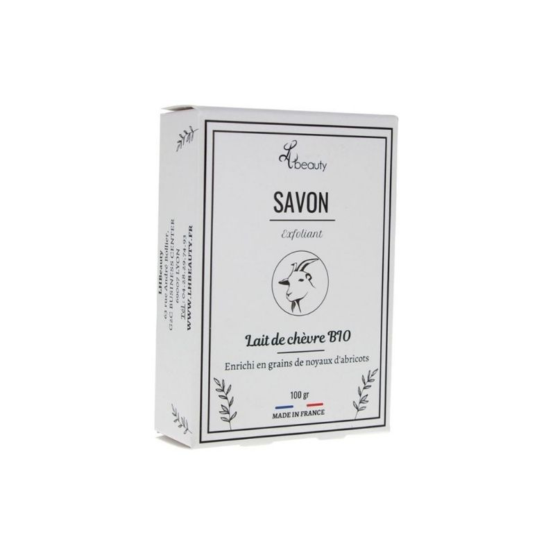 savon exfoliant visage aux grains de noyaux d'abricot et lait de chèvre bio