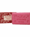 savon joyeuses fêtes senteur fruits rouges, motif traineau de Noël