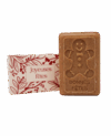 savon joyeuses fêtes à la vanille avec motif pain d'épices